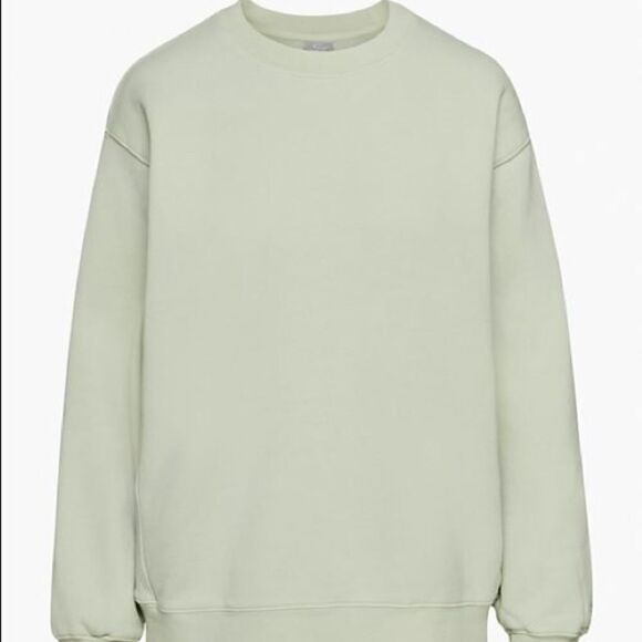 TNA Brushed Green Cozy Fleece Boyfriend Crewneck - Picture 1 of 1